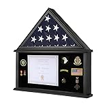 Tieeqe Large Military Shadow Box Solid Wood Burial