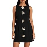 Lingswallow Work Dresses for Women Summer Sleeveless Cocktail Mini Dress A Line Elegant Business Casual Formal Short Dress