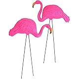 GIFTEXPRESS Large Bright Pink Flamingo Yard Ornament/ Flamingo Garden Statue / Pink Flamingo Garden Yard Decor (Pack of 2)