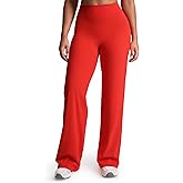 Aoxjox Women's Velura Straight Leg Yoga Pants, Buttery Soft PlushFlex™ Mid-Waist Wide-Leg for Workout & Casual Leggings