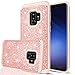 Samsung Galaxy S9 Glitter Case for Girls Women, LeYi Bling Cute Design [PC Silicone Leather] Dual Layer Heavy Duty Protective Phone Case for Galaxy S9 TP Rose Gold