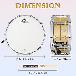 EASTROCK Snare Drum 14 X5.5 Inches Professional