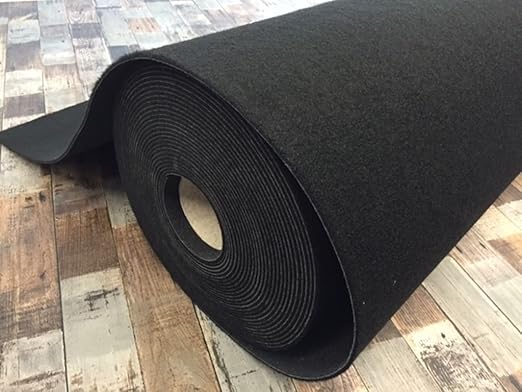Autoteppich zur Auskleidung, Meterware in beliebiger Größe - Qualität Classic schwarz (1m x 2m Breite)