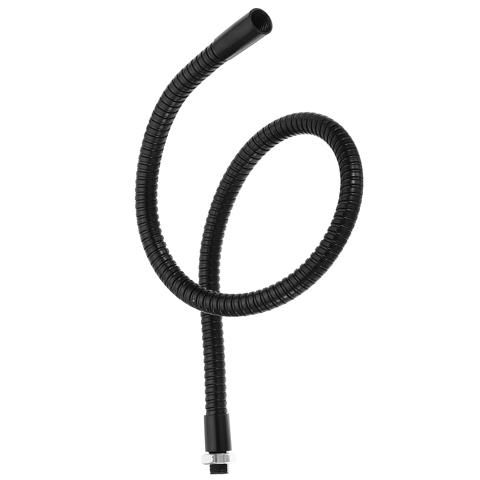 PATIKIL 19.7" Universal Gooseneck Hose, 1 Pcs M10 Fine Thread Bendable Metal Hose Flexible Arm Soft Tube Extension for Lamp, DIY Equipment, Black