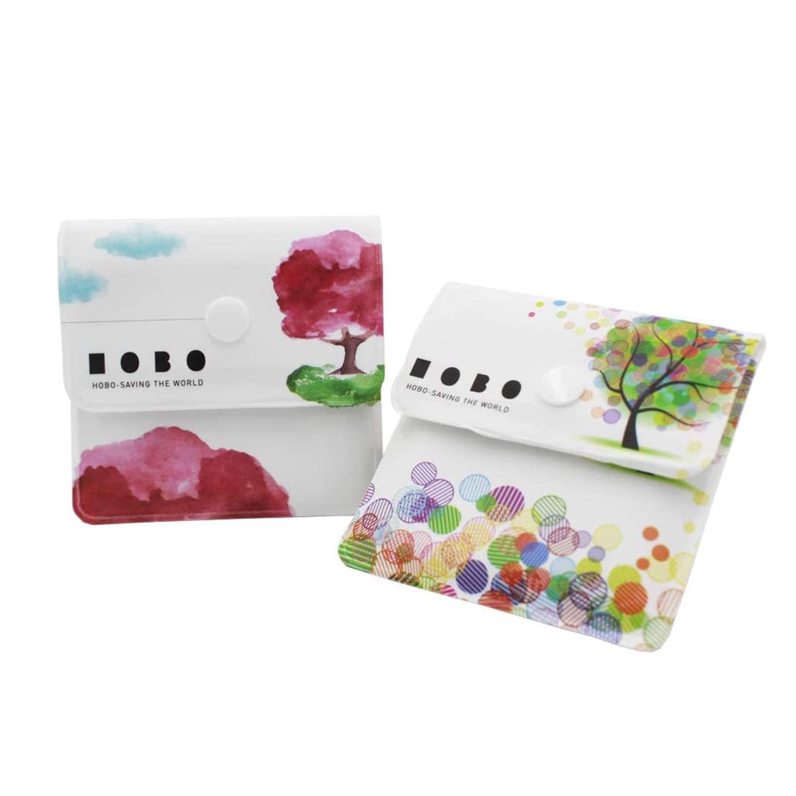 Xhuan 2 pocket ashtray grey bags - fireproof PVC - scent free - portable compact - uniquely designed fantasy tree and oil painting pattern