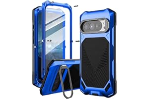 Compatible with Google Pixel 9 Pro/10 Pro Metal Case, [Built-in Tempered Glass Magnetic Ring Kickstand] Heavy Duty Shockproof