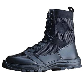 Amazon 夏用メンズレザーミリタリーブーツ 超軽量通気性メッシュtacticsコンバットブーツ 38 46アウトドアハイキングブーツデザート ブーツバイクライディングブーツ 産業 研究開発用品 産業 研究開発用品 通販
