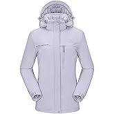 CAMEL CROWN Women’s Mountain Snow Waterproof Ski Jacket Detachable Hood Windproof Fleece Parka Rain Jackt Winter Coat