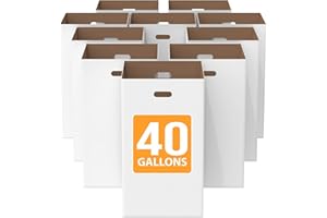 GRITT COMMERCIAL 40-Gallon Corrugated Cardboard Trash & Recycling Containers - 10 Pack - Heavy-Duty, Disposable & Recyclable Waste Bins for Events, Festivals & Construction Sites - Easy Assembly & Foldable Storage