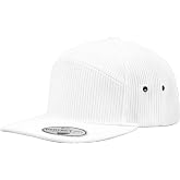7 Panel Corduroy Cap &ndash; Structured Cotton Snapback Flat Bill Adjustable Unisex Streetwear Hat