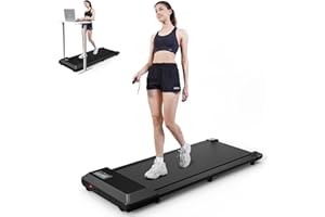 DeerRun Walking Pad, 2024 Upgrade Smart Under Desk Treadmill, 2.2HP Small Quiet Portable Treadmill, Walking Treadmill Under Desk, APP & Remote Control, Knee-Protective, No-Assembly