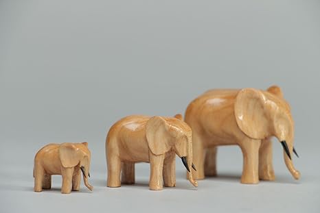 wooden elephant set