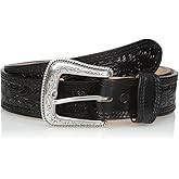 Nocona Men's Black Floral-Embossed Belt