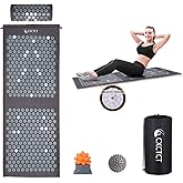 Extra Long Yoga Acupressure Mat Set,Massage Acupuncture Mat Large,Magnetic Mat Acupressure Body mat and Pillow for Neck Back 