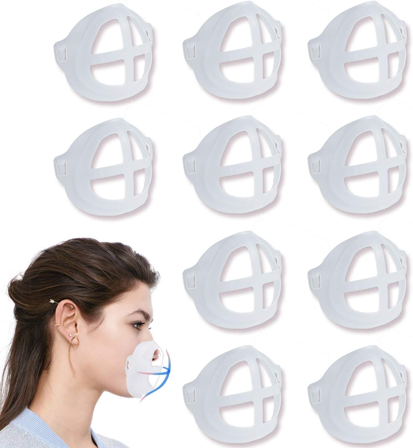 VNFOX 3D Face Bracket, Breathable Silicone Internal Support Frame for The Nose and Mouth can