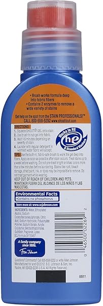 SHOUT ADVANCED STAIN REMOVER GEL FOR CLOTHES LAUNDRY, ULTRA CONCENTRATED GEL WITH BUILT-IN SCRUBBER BRUSH FOR DEEP SET-IN STAINS, 8.7OZ