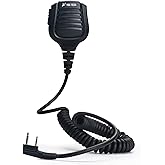 YDC TECH YMC-110 2 Pin Heavy Duty Shoulder Speaker Mic with 3.5MM Audio Jack IPX54 Rainproof for Baofeng, BTECH, Kenwood Radi
