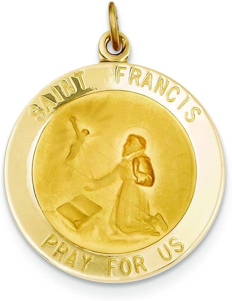 St francis gold pendant Clearance