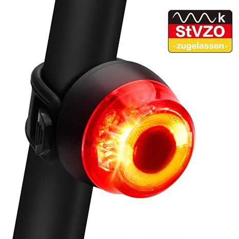 ORSILAND Fahrrad Rücklicht, StVZO Zugelassen Ultra Hell Fahrradrücklicht LED USB Aufladbar, Wasserdichte Fahrradlicht Fahrrad