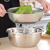 HaWare Colander Set of 3 Stainless Steel Colanders with Handles 16/22/28 cm view 4