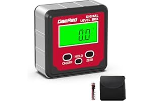 GemRed Digital Level Box Aluminum Angle Finder Level Gauge Bevel Gage Inclinometer with Hold Function Backlight and Magnetic 