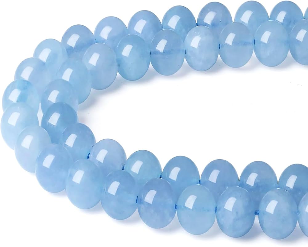 XIANNVXI 8mm Blue Aquamarine Crystal Beads 45-47pcs Jewelry Making