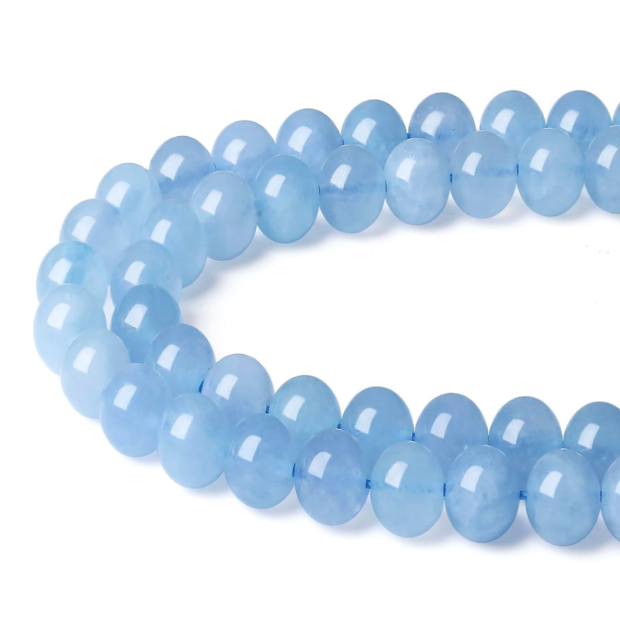 XIANNVXI 8mm Blue Beads for Jewellery Making Blue Aquamarine Crystal Beads for Crafting Jewelry Making DIY 47 Pcs — image 1