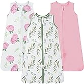 TotAha Sleep Sack 6-12 months 3 Pack, Buttery Soft Wearable Blanket Baby Sleeping Bag with 2-way Safe Zipper, 0.5 TOG, Baby Girl