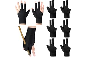 Civaner 8 Pcs 3 Fingers Pool Gloves Billiards Left Hand Cue Sport Show Gloves for Women Men Billiard Shooters Carom Sports Accessories