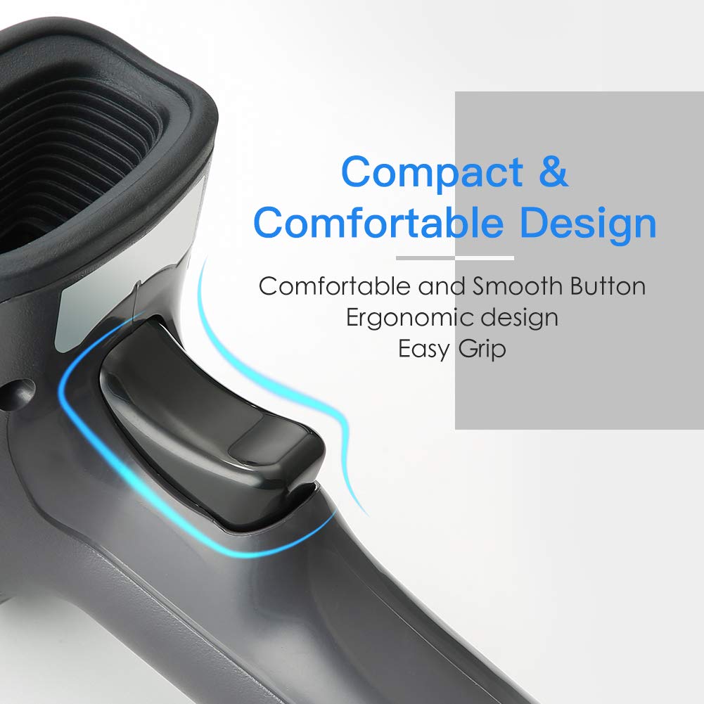Eyoyo USB QR 2D Barcode Scanner, Handheld Wired Bar Code Reader PDF417 Data Matrix for Mobile Payment, Pos System, Supermarket Inventory Management, Plug and Play, Extra Long USB Cable
