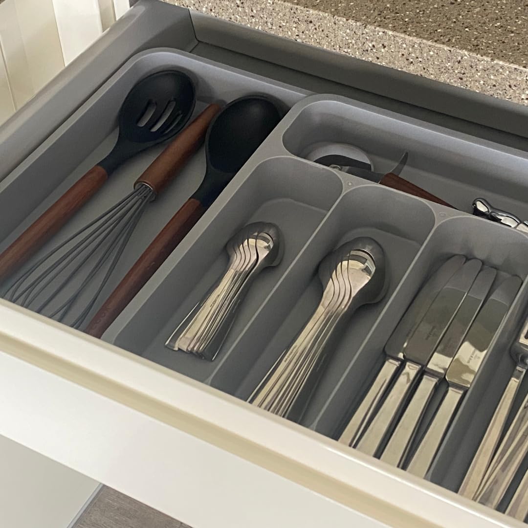 Limux Extendable, Adjustable Kitchen Organiser - Drawer Organiser With Cutlery Tray, UK Brand