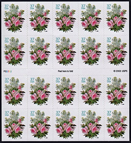 Scott 3836a 37 Cent Garden Bouquet Pane of Twenty 37 Cent Stamps