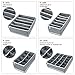 MIU COLOR Foldable Closet Underwear Organizer Drawer Divider Storage Boxes Under Bed Organizer 4 Set for Underwear, Bras, Socks, Ties, Scarves