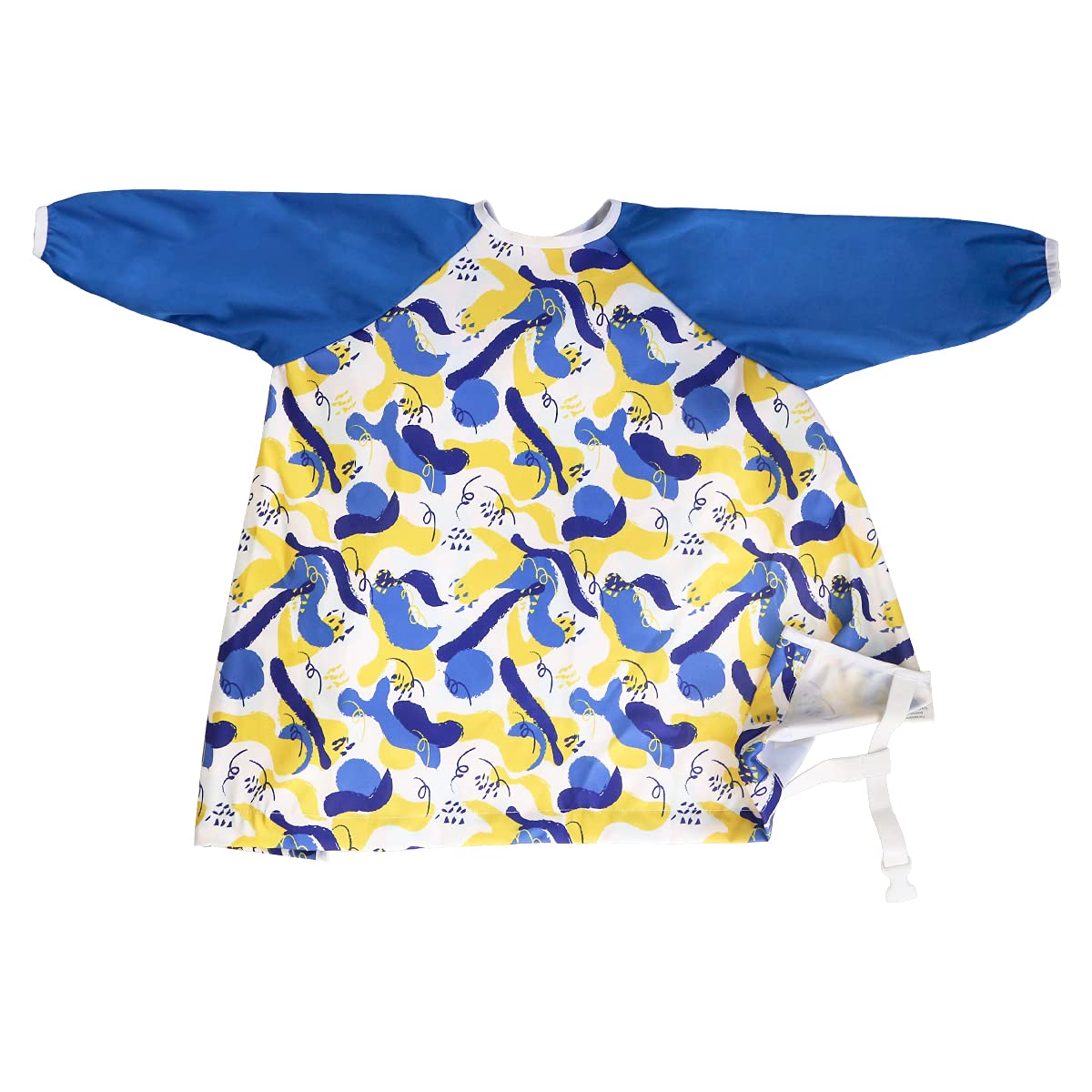 Hisprout Waterproof Unisex Infant Toddler Baby Long Sleeve Bib, Reusable Weaning Bib, Cover all BLW Bibs- Attaches to Any Highchair (Graffiti)