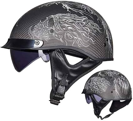 Download Amazon.com: KBQN Retro Helmet, Motorcycle Half Helmet, DOT ...