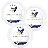 Dove Nourishing Body Care, Face, Hand, and Body Rich Nourishment Cream for Extra Dry Skin with 48-Hour Moisturization, 3-Pack, 5.07 Oz Each Jar