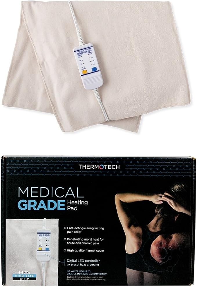 Thermotech Automatic Digital Moist Heating Pad Heating Pad, Beige, King