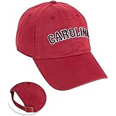 Desert Cactus University of South Carolina Baseball Hat Gamecocks USC Brimmed Embroidered Hats Cap Adjustable Cloth Strap Adult (Style C1) Red