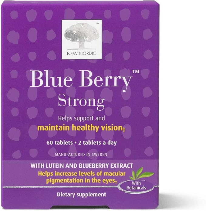 New Nordic Blue Berry Strong, 60 Tablets Eye Health Supplement with