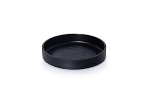 Phoenix Vine 8 Inch Plastic Plant Saucer Water Drip Tray, Heavy Sturdy Round Plant Drainage Tray for Indoors Outdoor, Matte Black, 21-TY-8B-1