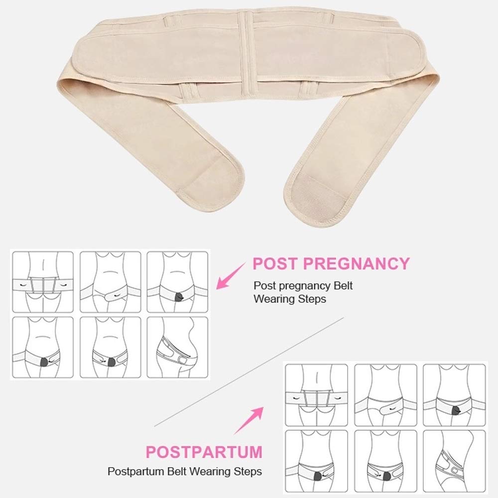 Upgraded Maternity Belt - Pregnancy Belt, 2 in 1 Belly Band for Pregnancy and Postpartum Body Shape, Abdominal Binder Maternity Belly Band for Lower Back and Pelvic Support, One Size, Beige