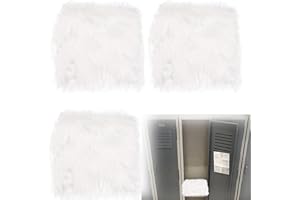 S-SNAIL-OO 3-Pack School Locker Rugs, 12x12inch Square Plush Cushion Fluffy Area Rug, Mini Carpet Soft Locker Rug Locker Carpet with Non-Slip Back for Middle School Locker Decor Jewelry/Nail Photography (White)