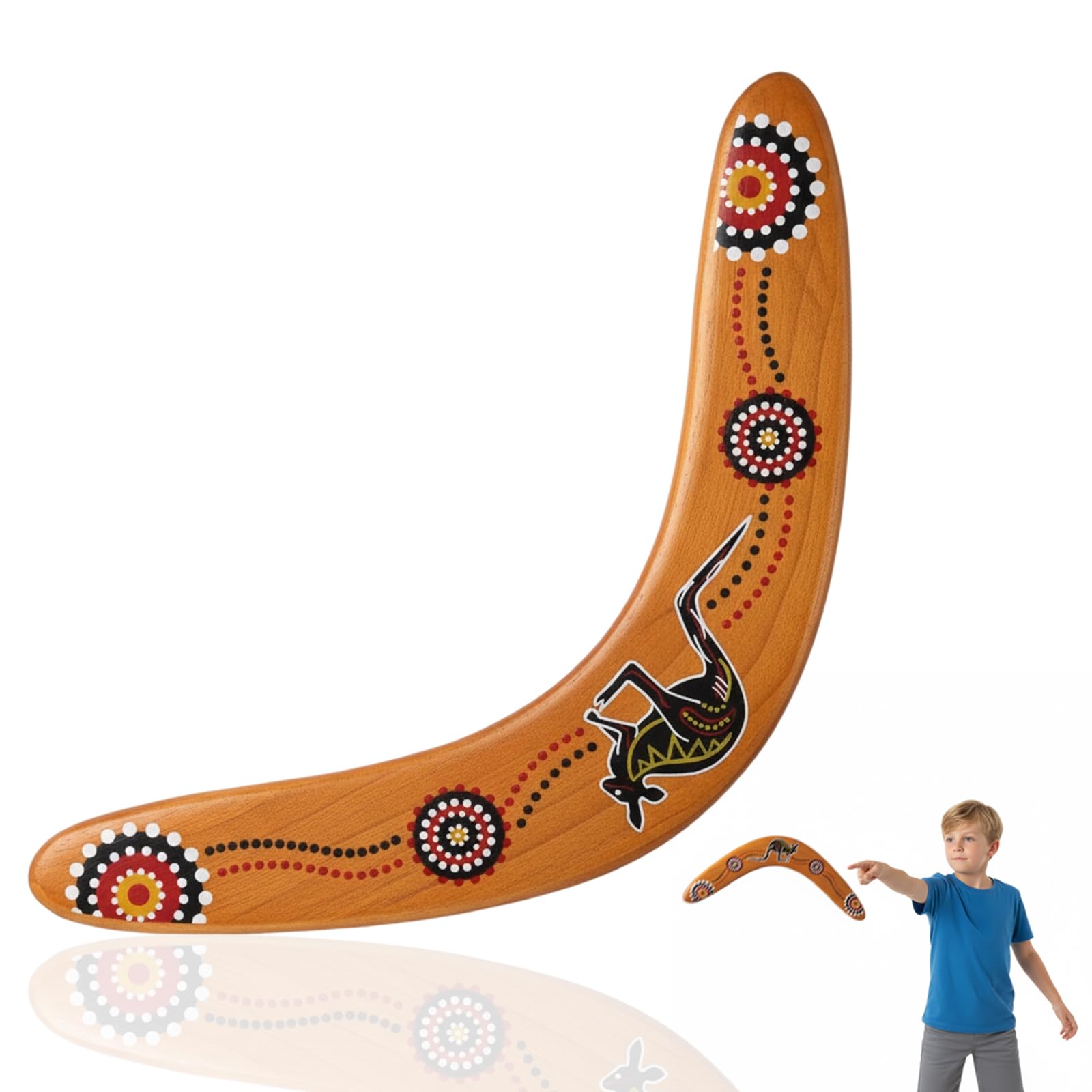 GYTFOG Handmade Boomerang, Easy to Throw Flying Ring V Shaped Boomerangers Unique Design, Wooden Boomerang,for Backyard Games, Outing Family Fun, Outdoor Sports