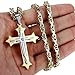 Trendsmax Mens Chain Boys Stainless Steel Cross Pendant Necklace 5mm Byzantine Necklace 22inch
