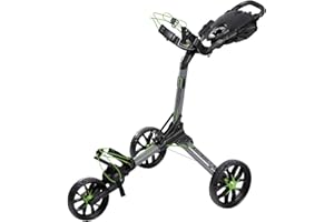 Bag Boy Nitron 3 Wheel Golf Push Cart, Easy 1 Step Open and Fold, Scorecard Console, Beverage Holder, Mobile Device Holder, Handle Mounted Parking Brake