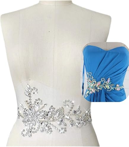 beaded dress styles White Beaded Fabric | Crystal Beads