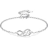 JEVINDA Bracelets for Women Sterling Silver Infinity Heart Bracelet for love 17+4cm Christmas Valentines Birthday Gift Jewelry Gift for Women with gift box