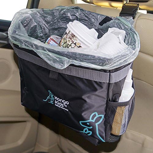 Waterproof Car Trash Bag. Keep Your Car Clean and Organized with this Hanging Garbage Can including Storage Pockets.
