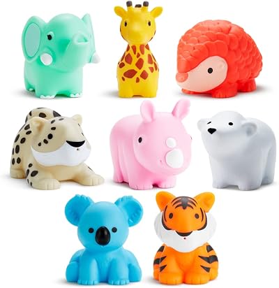 Munchkin Wild Animal Baby Bath Toy Squirts 8 Pack Multi