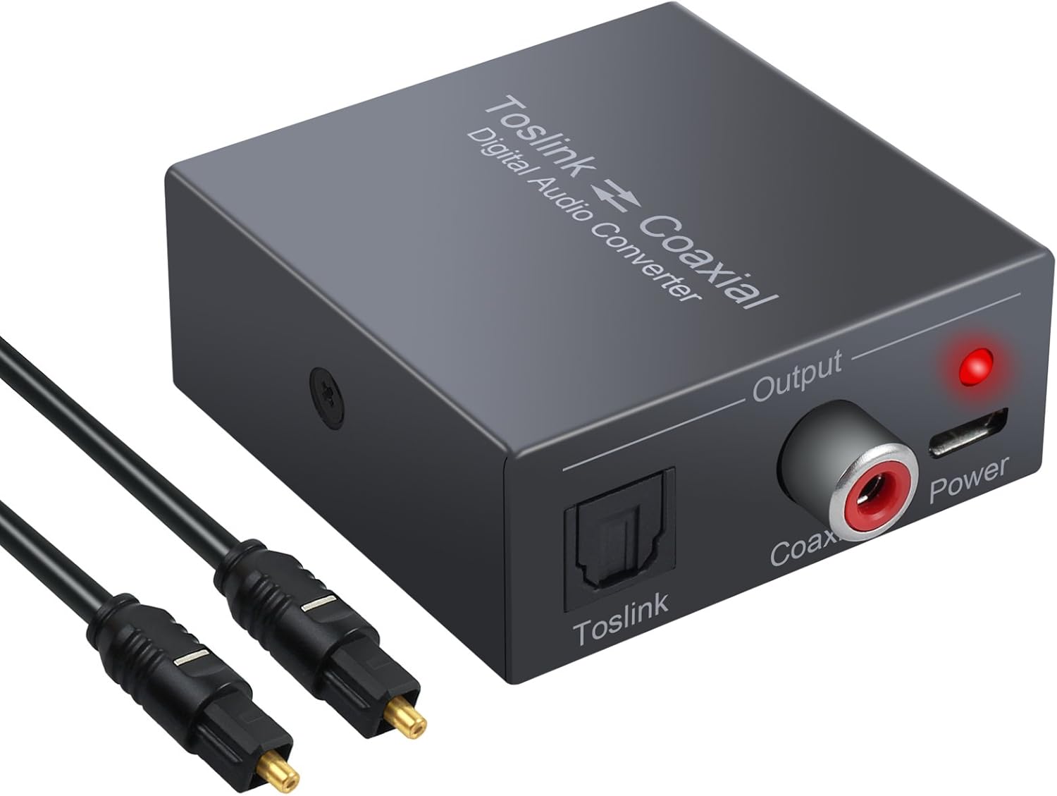 Toslink Coaxial a Óptico SPDIF Convertidor Audio Digital Soporte DTS